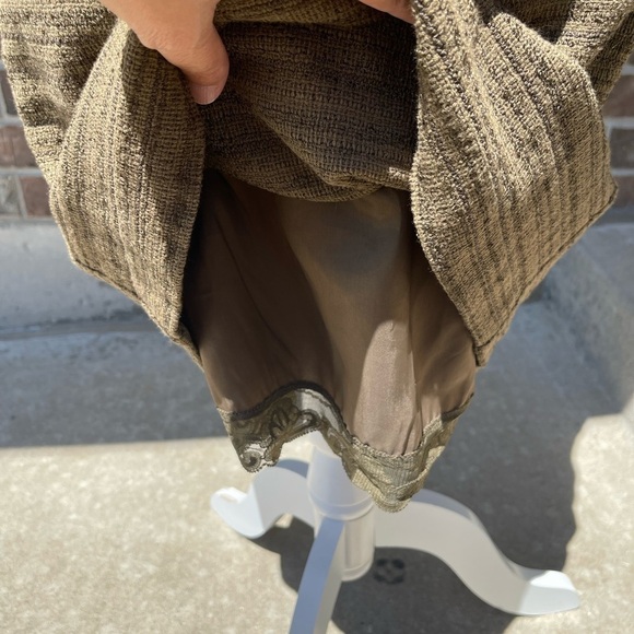 Trina Turk - Olive Tweed Strapless Sheath Dress Sz 4 - Picture 5 of 10